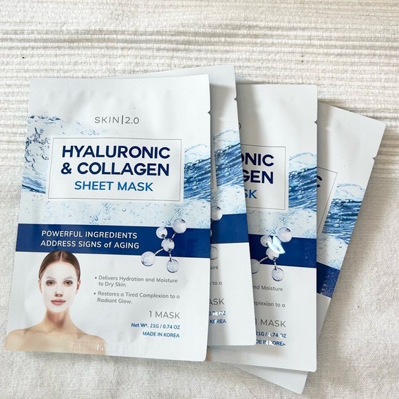 Skin 2.0 Hyaluronic Acid And Collagen Sheet Face Mask - Picture 2 of 10
